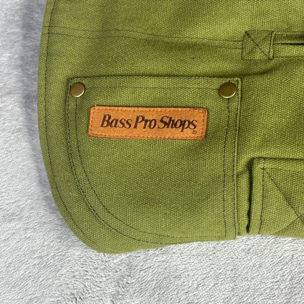 Bass‎ Pro Shops Dog Coat Small Green Canvas Plaid Lined Workwear Field Jacket